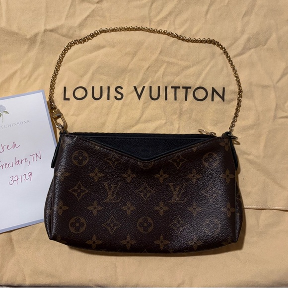 Louis Vuitton Black and Brown Monogram Clutch - Picture 1 of 9